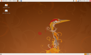 Um desktop padrão do Ubuntu 8.04