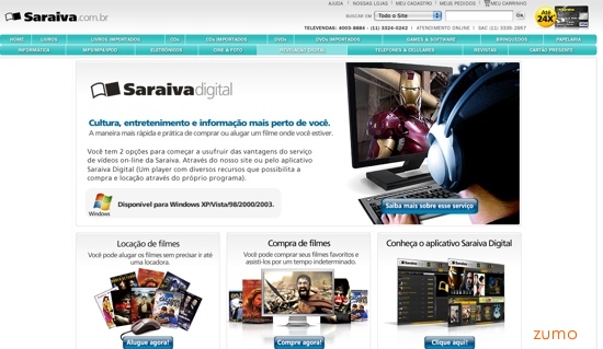 home page da Saraiva Digital