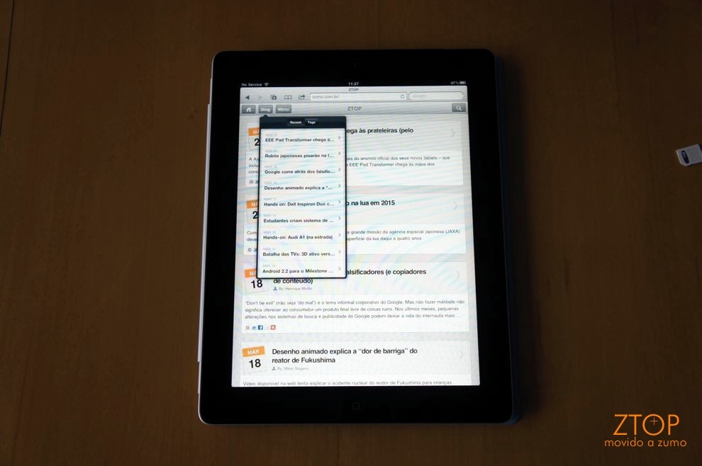 Já visitou o ZTOP em um iPad? 