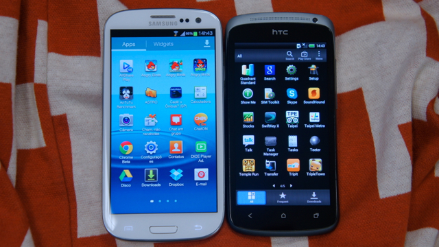 Galaxy S III ao lado do HTC One S