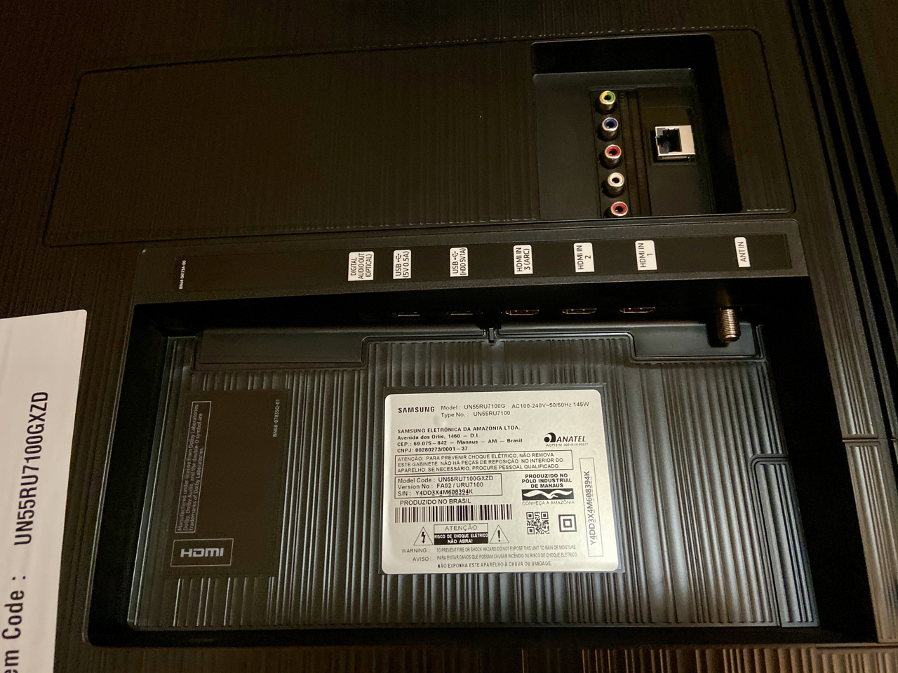 Review TV 4K Samsung RU7100 INTERFACES